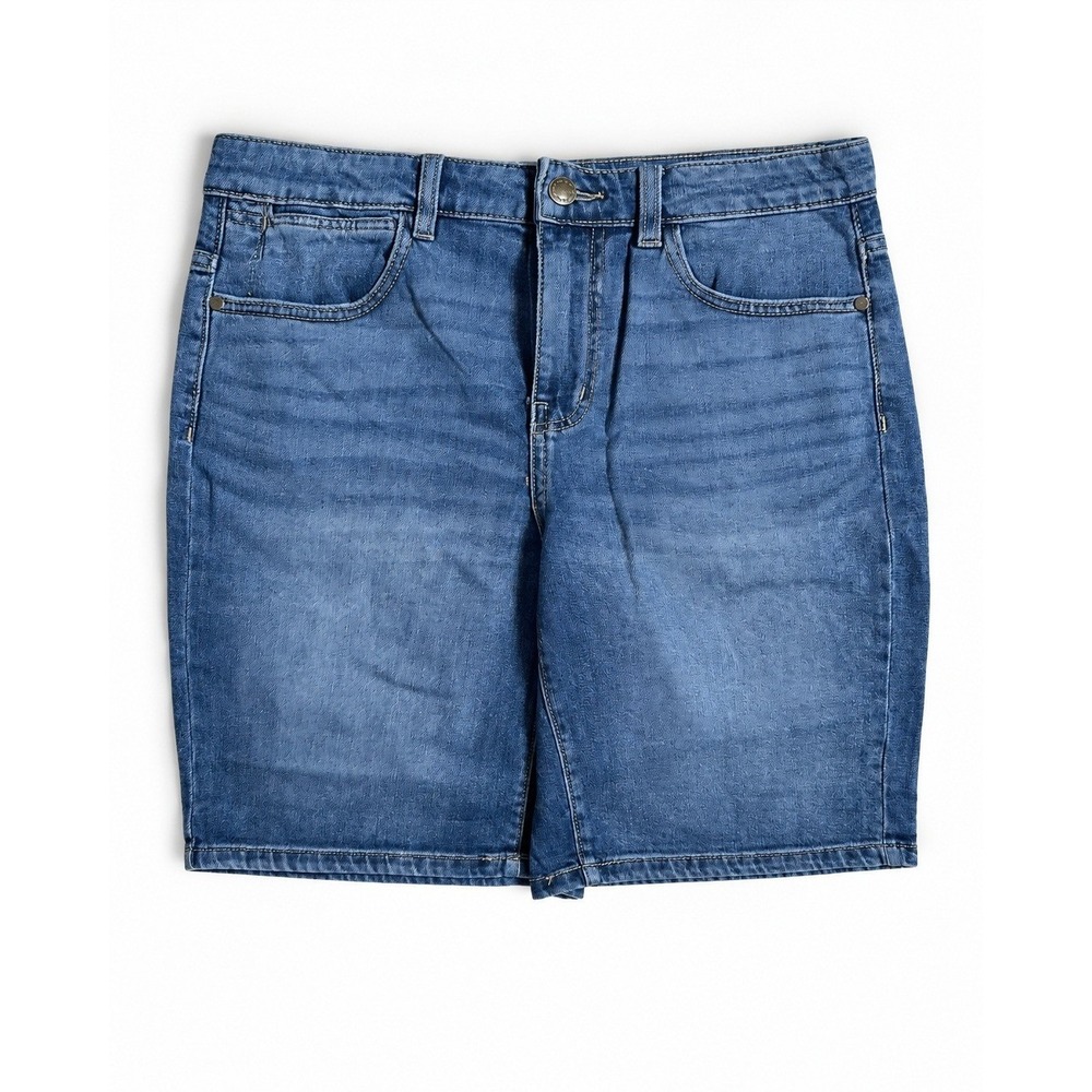 Wrangler Womens High Rise Denim Shorts Blue Bermuda Size 4 NWT 1960923